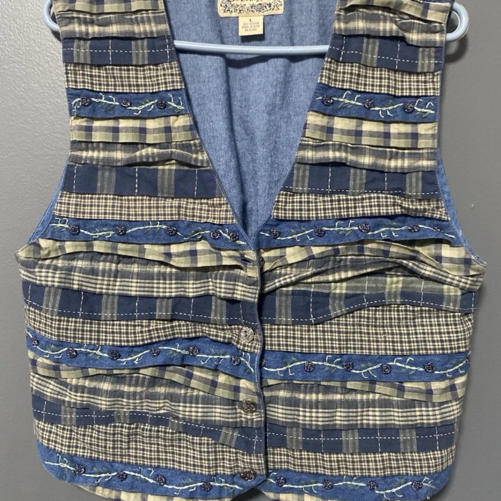 Plaid Patchwork Vest - image 1
